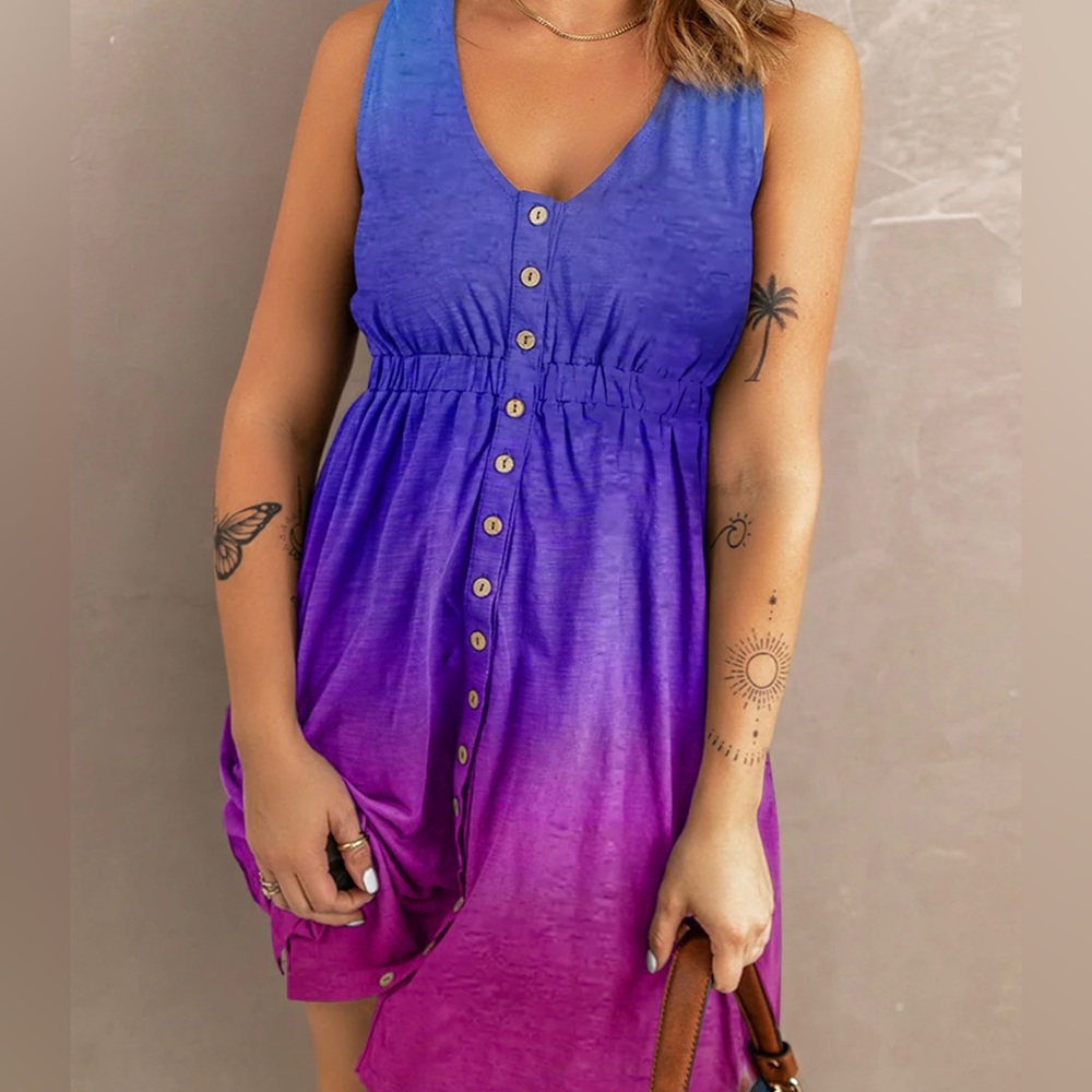 Button Up Dress- Multicolor Size Small NWT